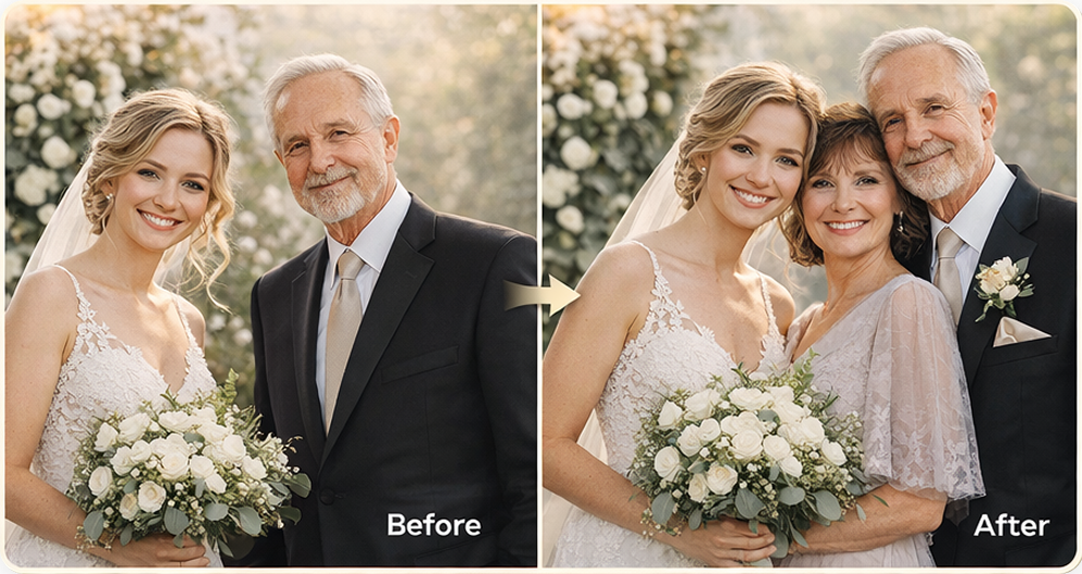 add loved one to photo before and after example