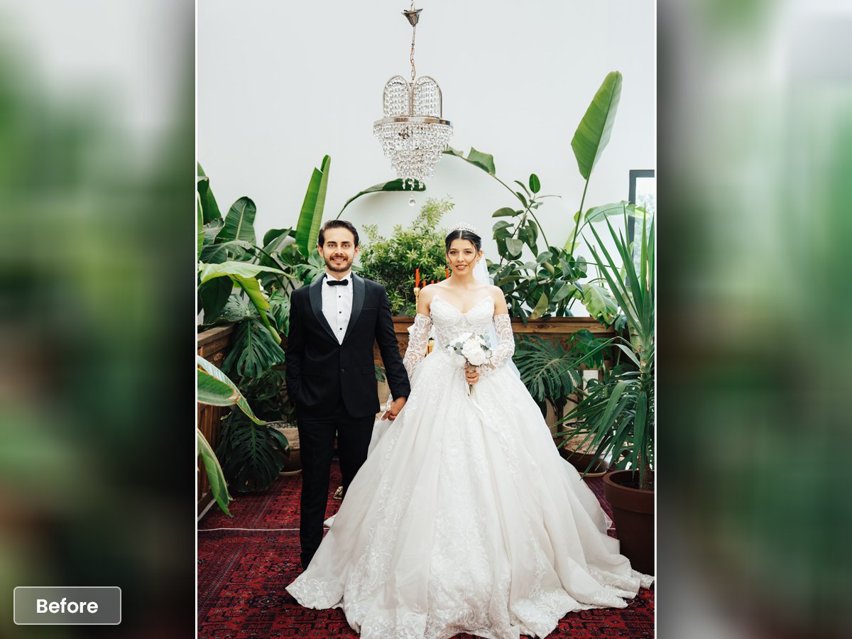 Original wedding photo without father - before adding loved one