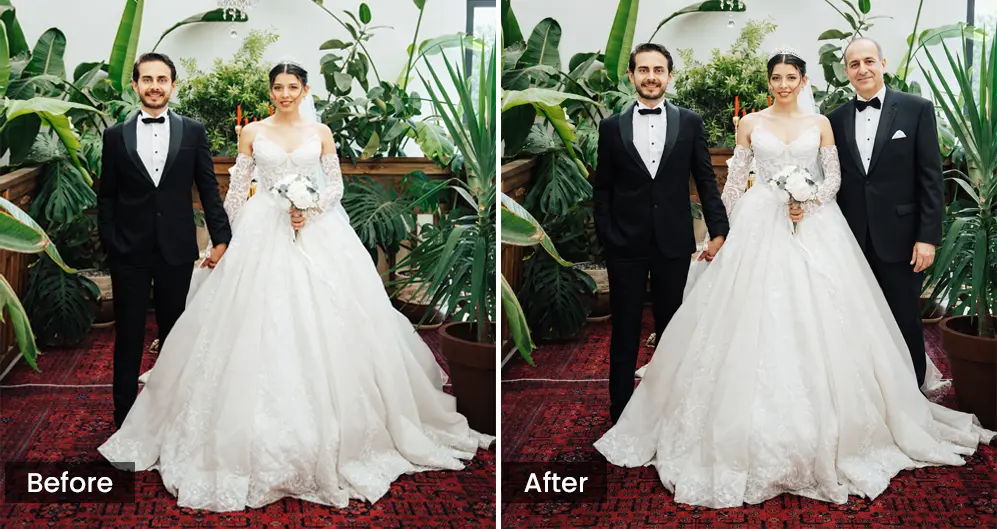 add loved one to photo before and after example