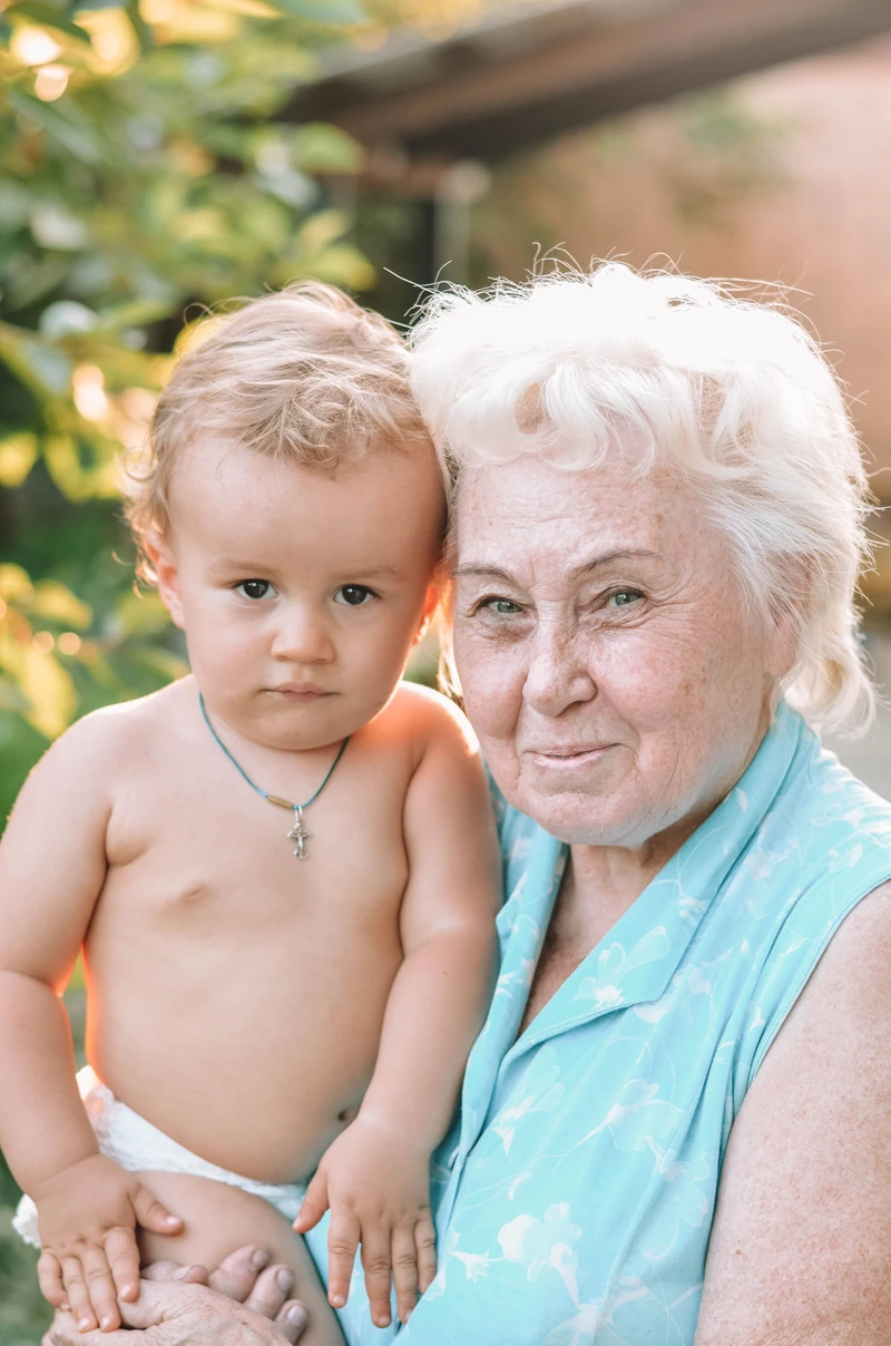 Grandmother Added to Baby Photo — Handcrafted by Real Artists - after