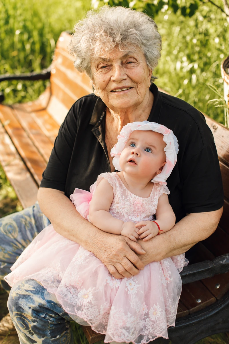 Late Mother Holding Newborn Daughter — Delicate Skin Tone & Lighting Blend - after