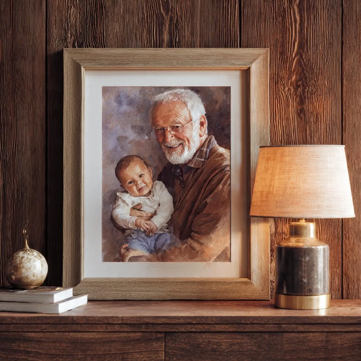 Heavenly grandparent memory art for newborn baby nursery