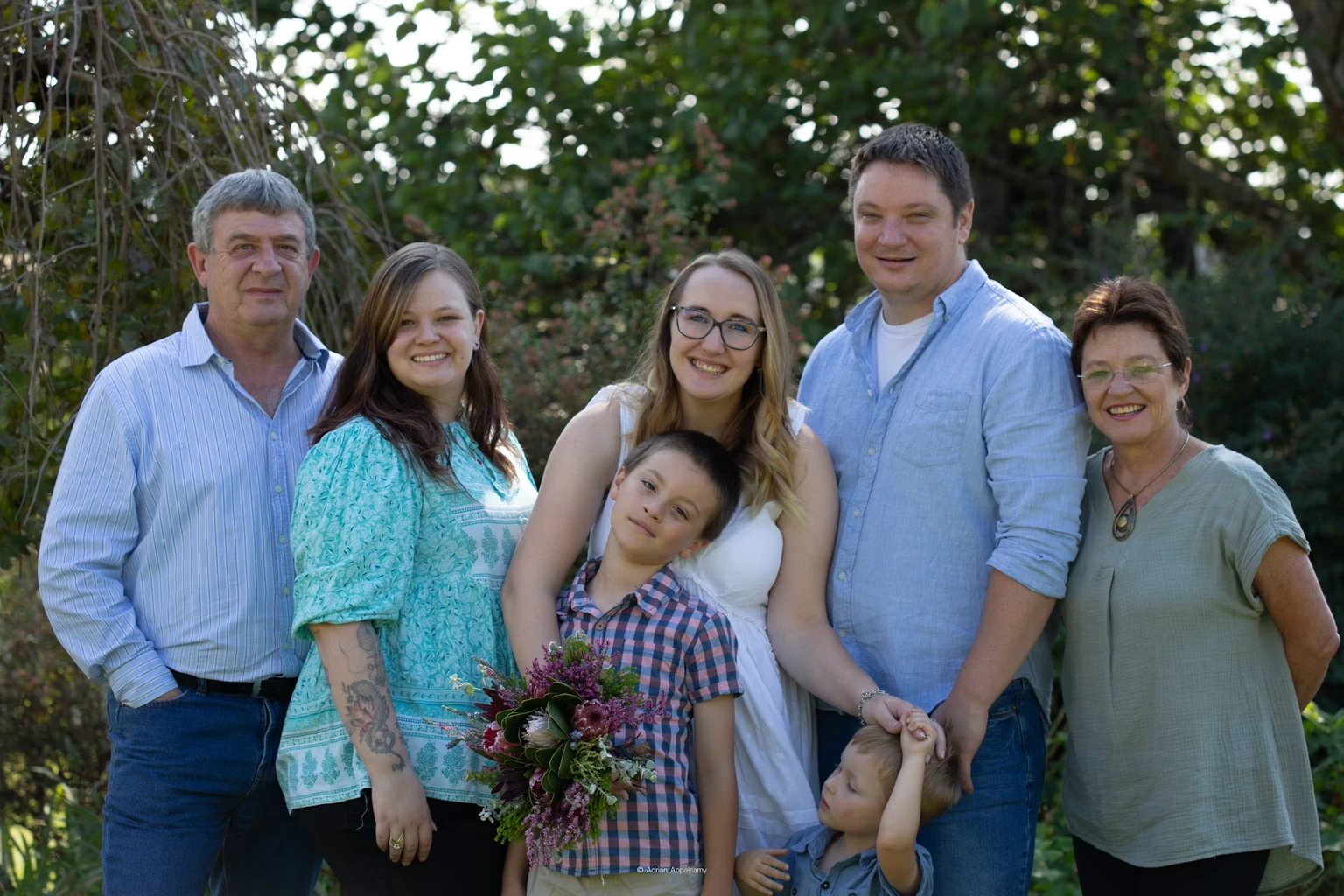 Mother’s Day Family Group Heirloom — Three Generations United with Late Grandparents - after