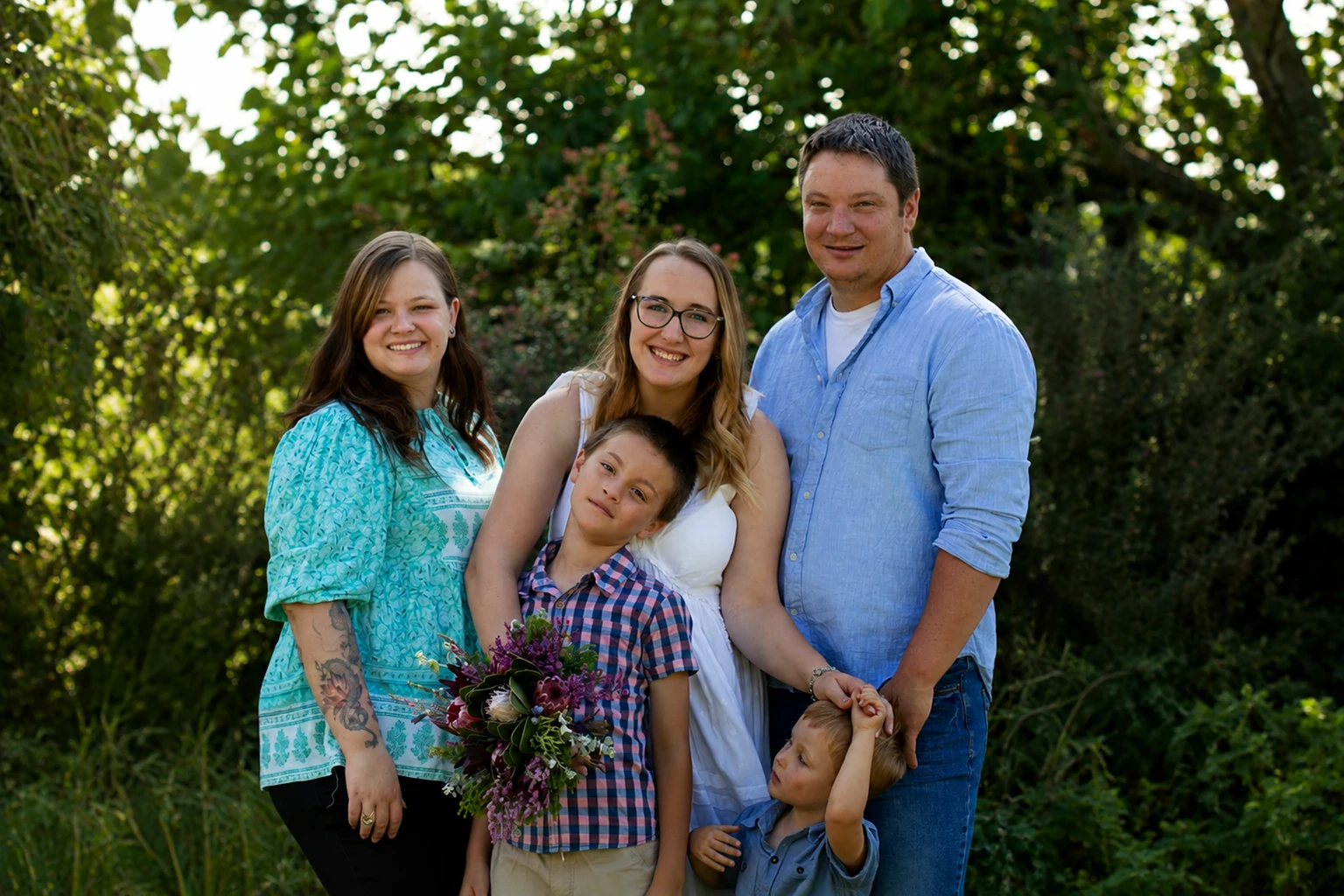 Mother’s Day Family Group Heirloom — Three Generations United with Late Grandparents - before