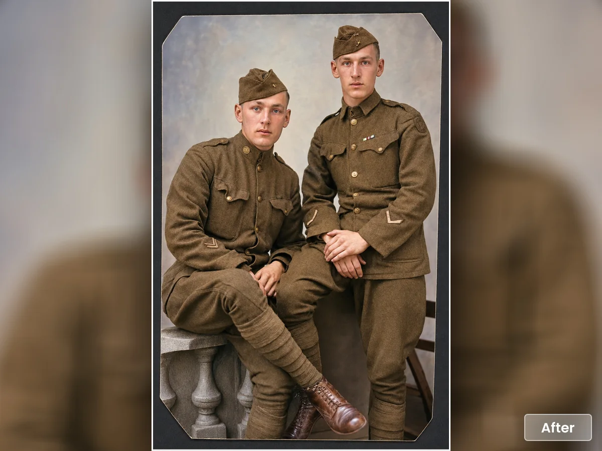 Archival preservation of vintage World War II family photograph